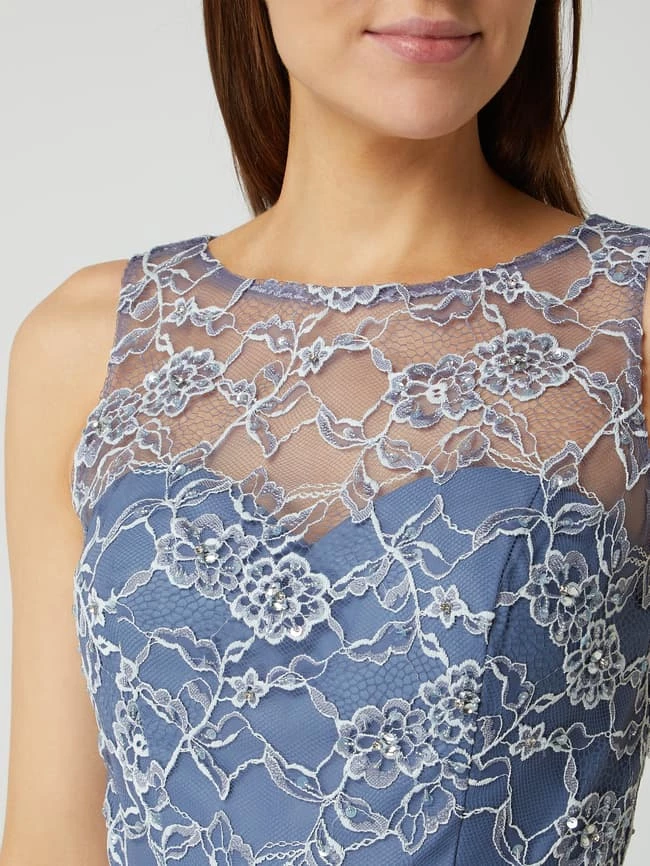 Luxuar Cocktailkleid Aus Spitze Und Chiffon - Bleu 3 Luxuar Cocktailkleid Aus Spitze Und Chiffon - Bleu – Bild 3