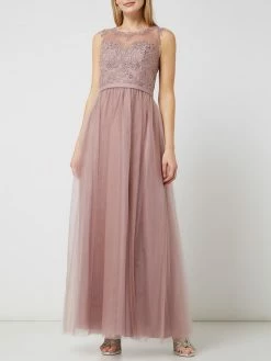 Mascara Abendkleid Aus Tüll Mit Stasssteinen - Mauve
