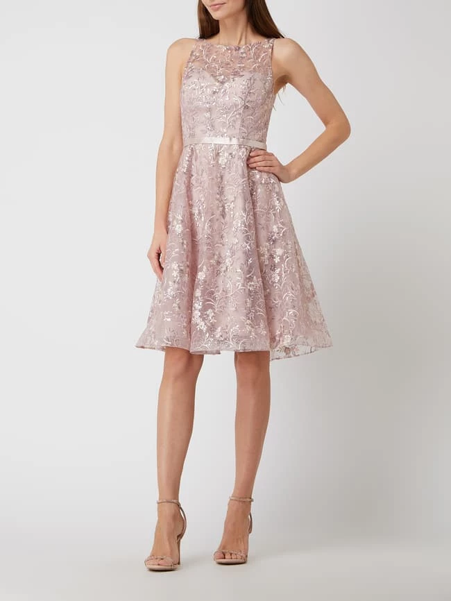 Luxuar Cocktailkleid Aus Organza Mit Stickereien - Mauve 1 Luxuar Cocktailkleid Aus Organza Mit Stickereien - Mauve