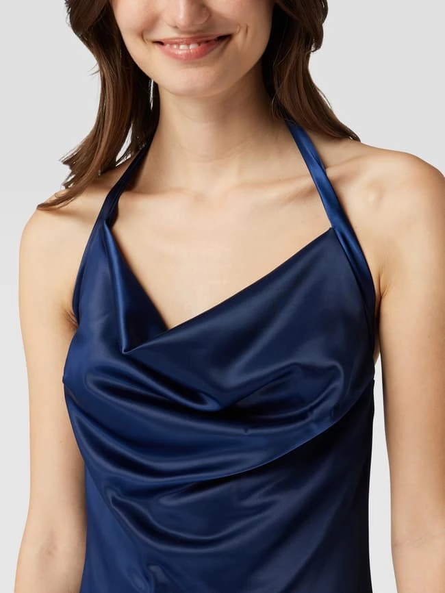 Paradi Abendkleid Mit Wasserfall-Ausschnitt - Dunkelblau 3 Paradi Abendkleid Mit Wasserfall-Ausschnitt - Dunkelblau – Bild 3