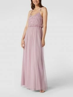 Jake*s Cocktail Abendkleid Mit Zierbesatz - Mauve Meliert