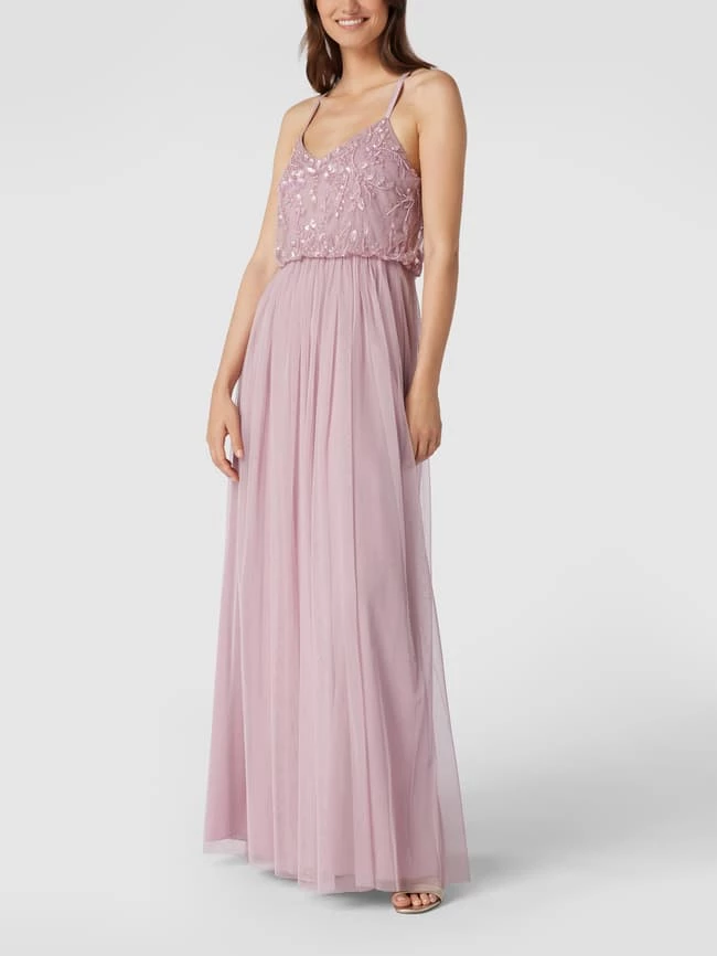 Jake*s Cocktail Abendkleid Mit Zierbesatz - Mauve Meliert 1 Jake*s Cocktail Abendkleid Mit Zierbesatz - Mauve Meliert