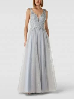 Jake*s-shop 30 Mascara Abendkleid Mit Floralem Muster - Rauchblau