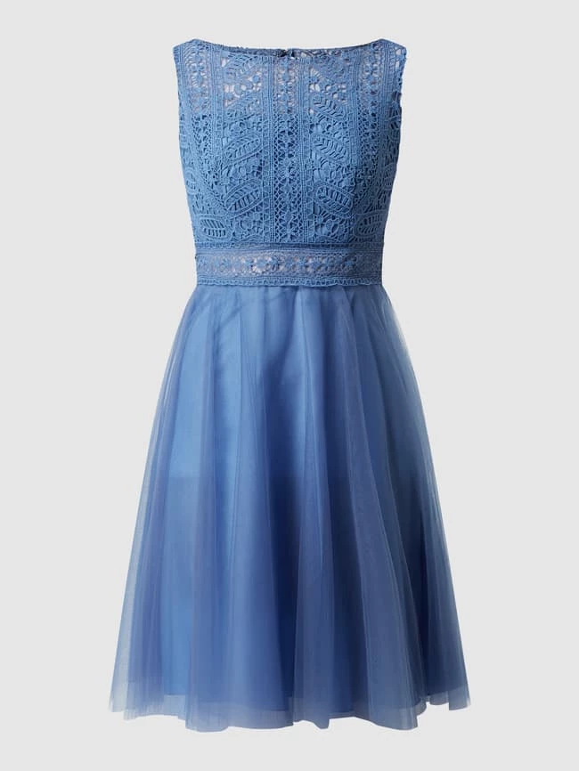 Luxuar Cocktailkleid Aus Mesh Und Spitze - Bleu 2 Luxuar Cocktailkleid Aus Mesh Und Spitze - Bleu – Bild 2