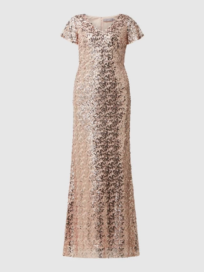 Christian Berg Cocktail Abendkleid Aus Tüll Mit Pailletten - Metallic Rosa Meliert 2 Christian Berg Cocktail Abendkleid Aus Tüll Mit Pailletten - Metallic Rosa Meliert – Bild 2