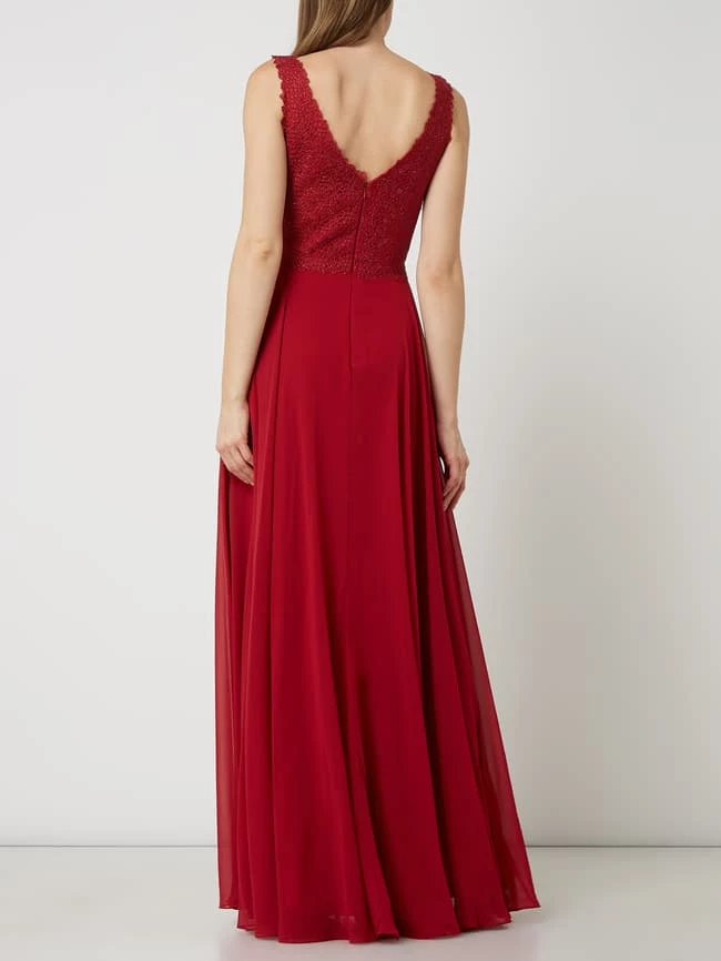 Luxuar Abendkleid Mit Zierborten Und Ziersteinen - Rot 4 Luxuar Abendkleid Mit Zierborten Und Ziersteinen - Rot – Bild 4