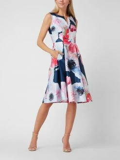 Jake*s-shop 14 Christian Berg Cocktail Cocktailkleid Aus Satin - Marineblau Meliert