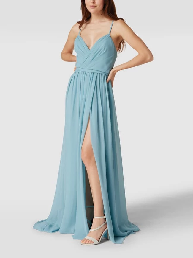 Vera Wang Bride Abendkleid Mit V-Ausschnitt Modell 'Joelle' - Hellblau 4 Vera Wang Bride Abendkleid Mit V-Ausschnitt Modell 'Joelle' - Hellblau – Bild 4