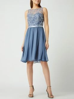 Luxuar Cocktailkleid Aus Spitze Und Chiffon - Bleu