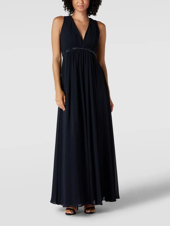 Jake*s Cocktail Abendkleid In Maxilänge Mit Zierbesatz - Marineblau Meliert 1 Jake*s Cocktail Abendkleid In Maxilänge Mit Zierbesatz - Marineblau Meliert