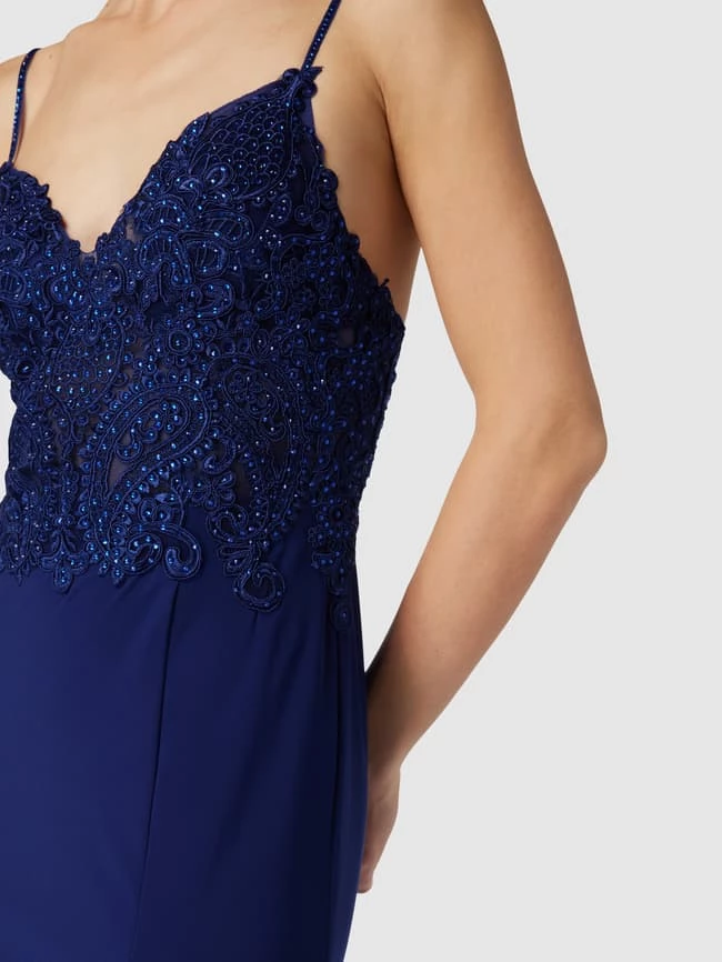Mascara Abendkleid Mit Ziersteinbesatz - Blau 3 Mascara Abendkleid Mit Ziersteinbesatz - Blau – Bild 3