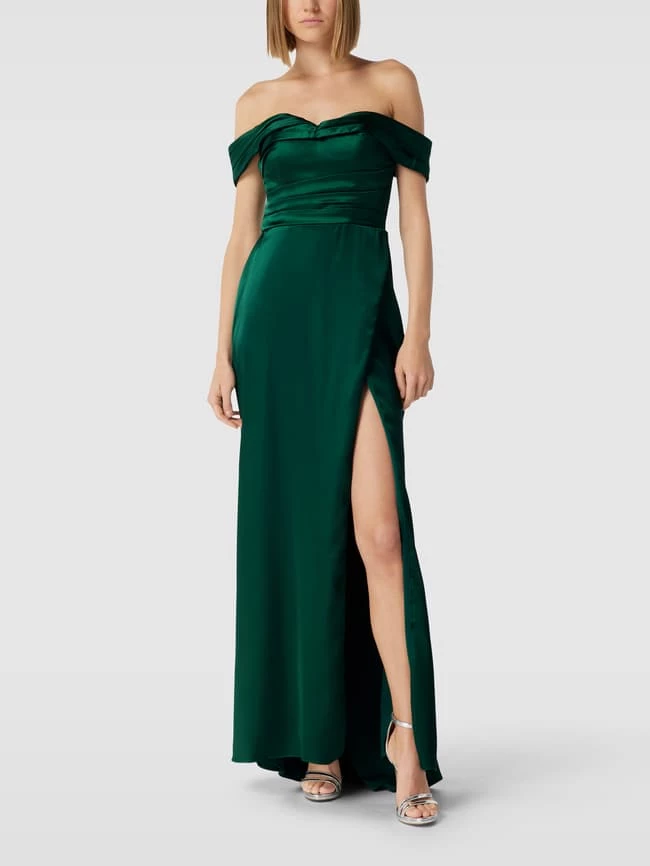 Laona Abendkleid Mit Gelegten Falten - Dunkelgrün 1 Laona Abendkleid Mit Gelegten Falten - Dunkelgrün