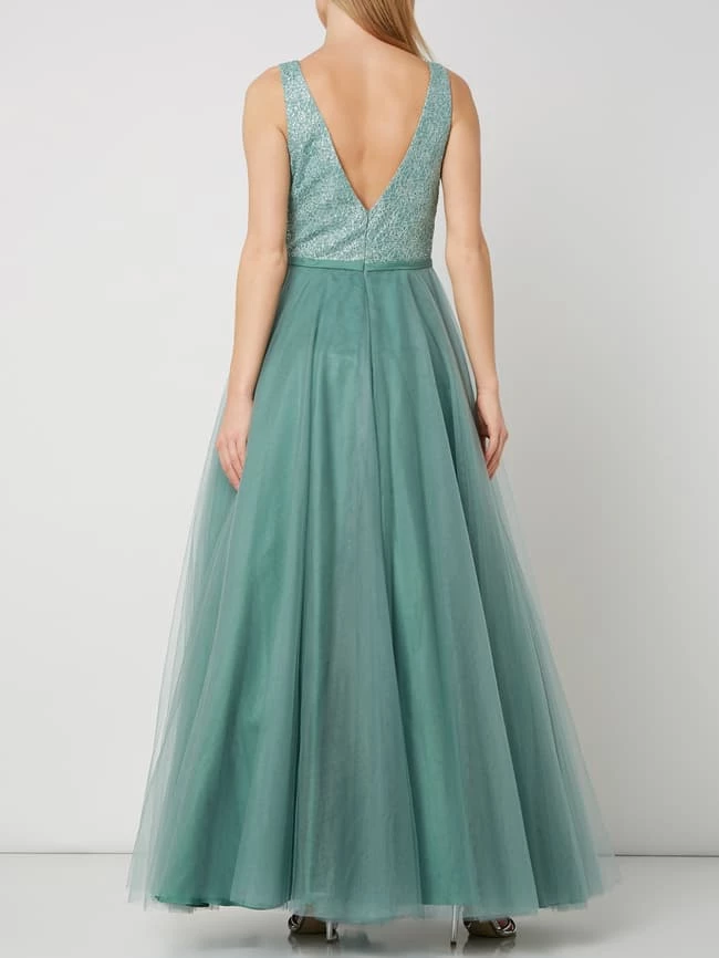 Luxuar Abendkleid Aus Mesh Mit Ziersteinen - Helltürkis 4 Luxuar Abendkleid Aus Mesh Mit Ziersteinen - Helltürkis – Bild 4