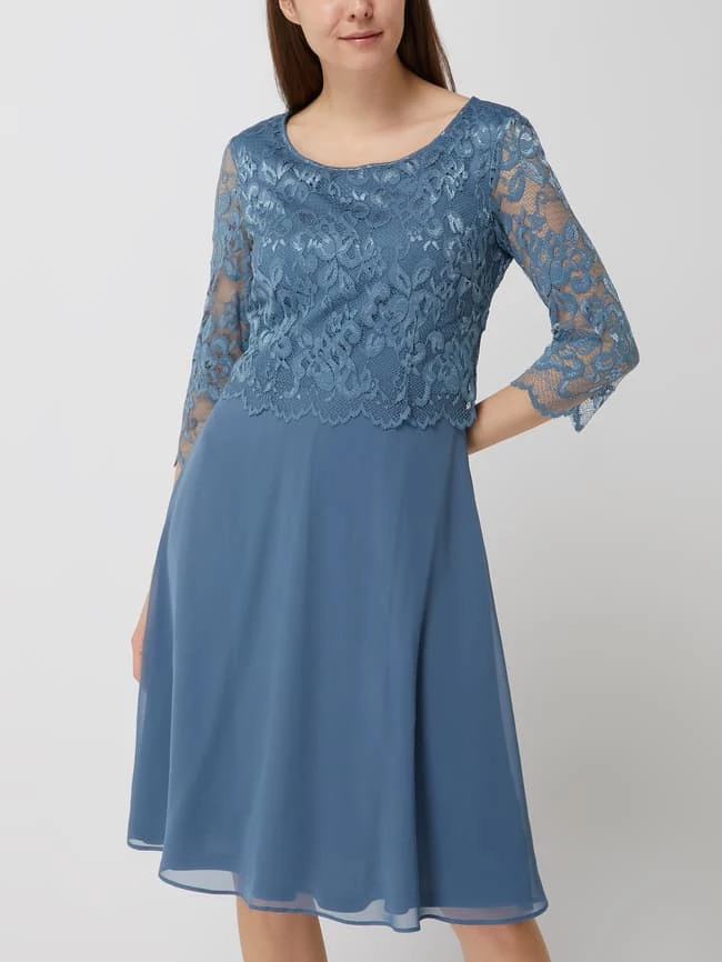 Vera Mont Cocktailkleid Aus Spitze Und Chiffon - Rauchblau 4 Vera Mont Cocktailkleid Aus Spitze Und Chiffon - Rauchblau – Bild 4