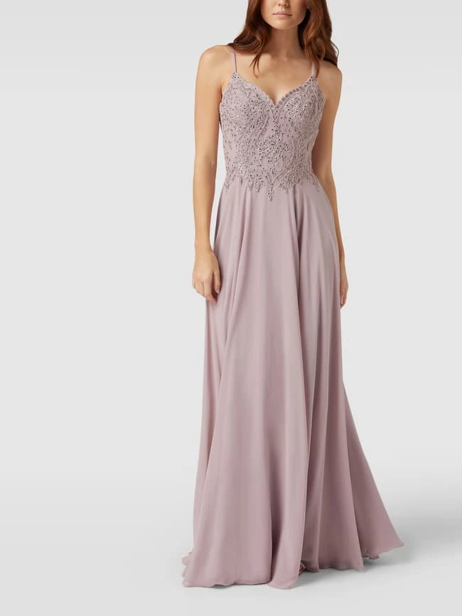 Mascara Abendkleid Mit Floralen Stickereien Und Ziersteinen - Rosé 1 Mascara Abendkleid Mit Floralen Stickereien Und Ziersteinen - Rosé