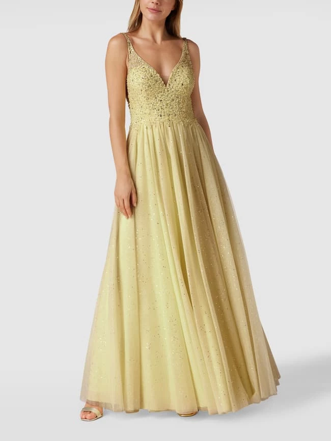 Mascara Abendkleid Mit Glitter-Effekt - Gelb 4 Mascara Abendkleid Mit Glitter-Effekt - Gelb – Bild 4