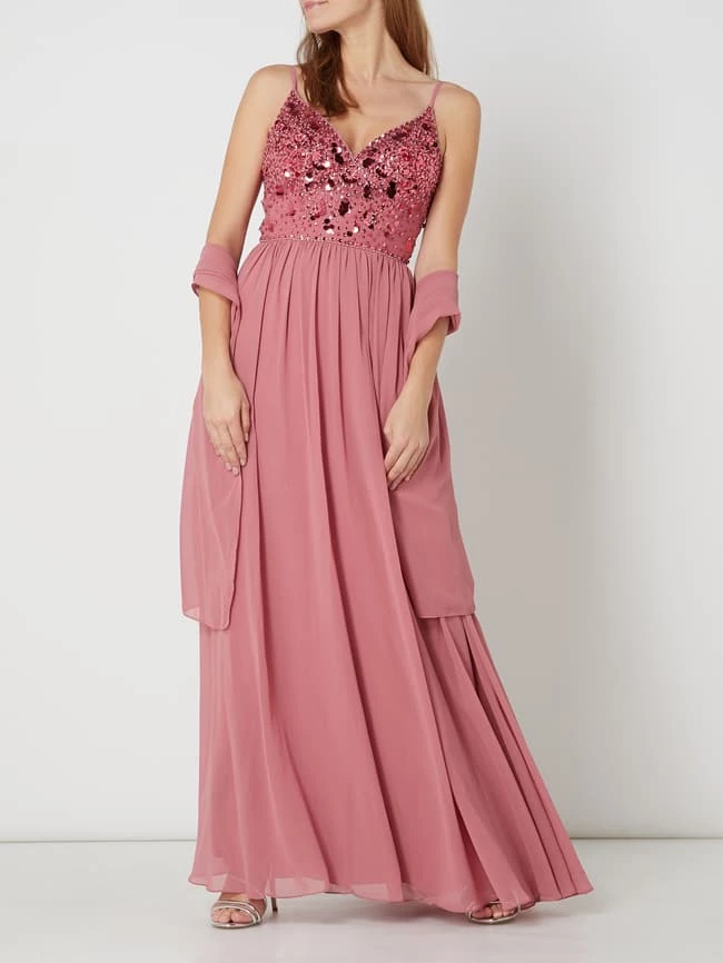 Mascara Abendkleid Aus Mesh Und Chiffon - Altrosa 5 Mascara Abendkleid Aus Mesh Und Chiffon - Altrosa – Bild 5