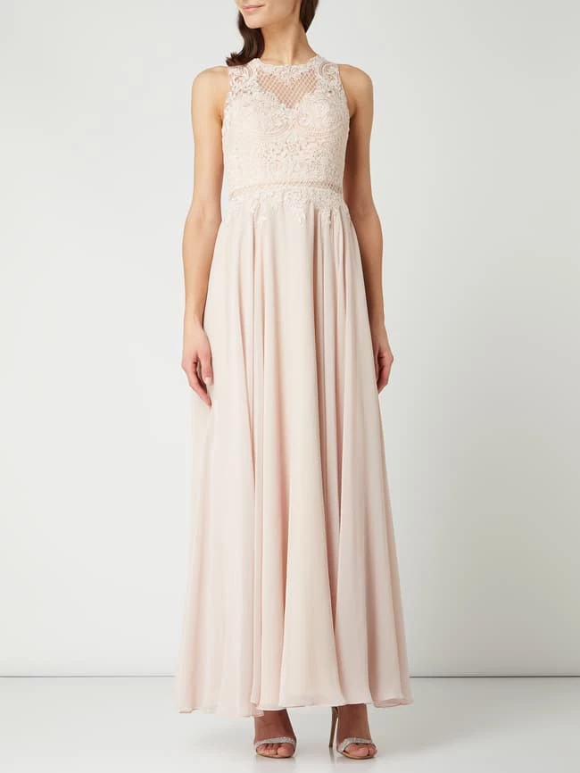 Laona Abendkleid Aus Tüll Und Chiffon Mit Stickereien - Beige 1 Laona Abendkleid Aus Tüll Und Chiffon Mit Stickereien - Beige