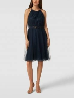 V.M. Cocktailkleid Mit Spitzen-Besatz - Graphit