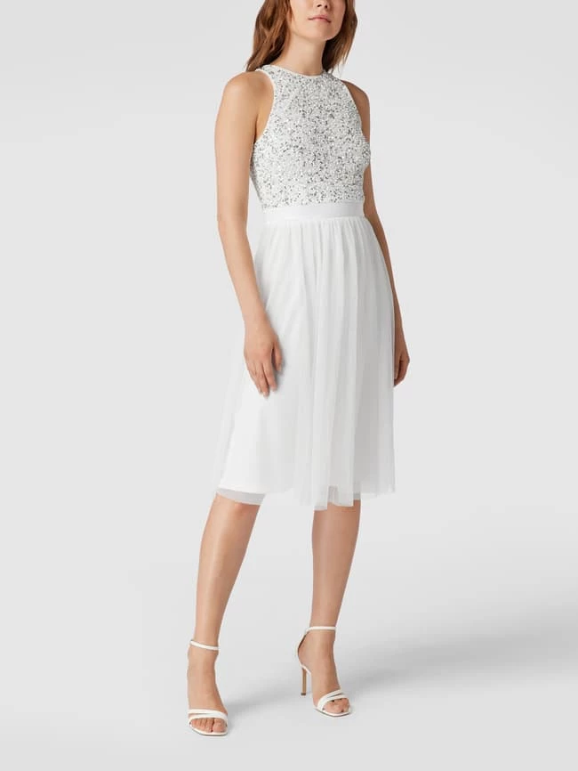 LACE & BEADS Cocktailkleid Mit Paillettenbesatz - Weiß 1 LACE & BEADS Cocktailkleid Mit Paillettenbesatz - Weiß