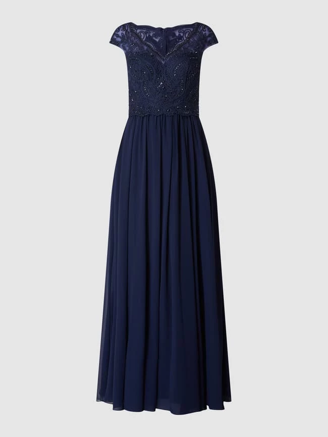 Luxuar Abendkleid Mit Zierborten Und Ziersteine - Dunkelblau 2 Luxuar Abendkleid Mit Zierborten Und Ziersteine - Dunkelblau – Bild 2