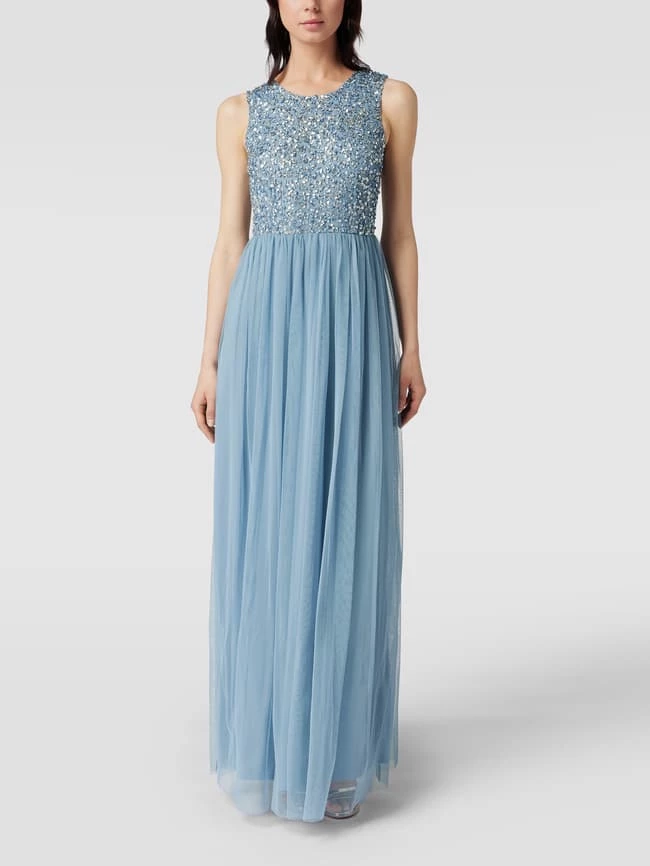 LACE & BEADS Abendkleid Mit Paillettenbesatz - Hellblau 4 LACE & BEADS Abendkleid Mit Paillettenbesatz - Hellblau – Bild 4