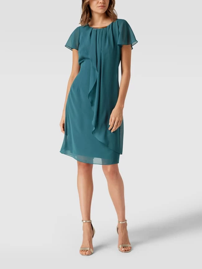 Swing Cocktailkleid Mit Volants - Petrol 1 Swing Cocktailkleid Mit Volants - Petrol