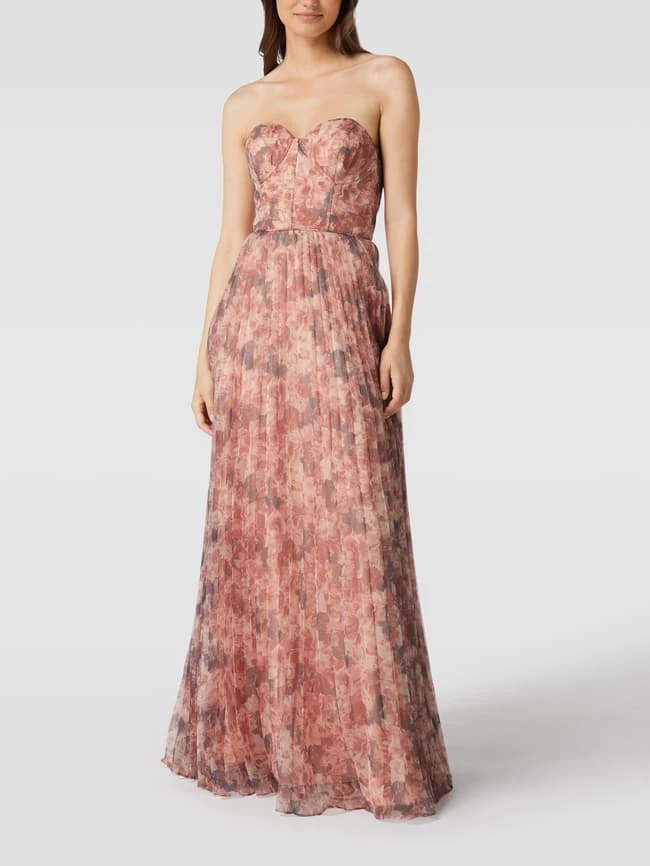 Unique Abendkleid In Maxilänge Mit Floralem Allover-Muster - Koralle 4 Unique Abendkleid In Maxilänge Mit Floralem Allover-Muster - Koralle – Bild 4